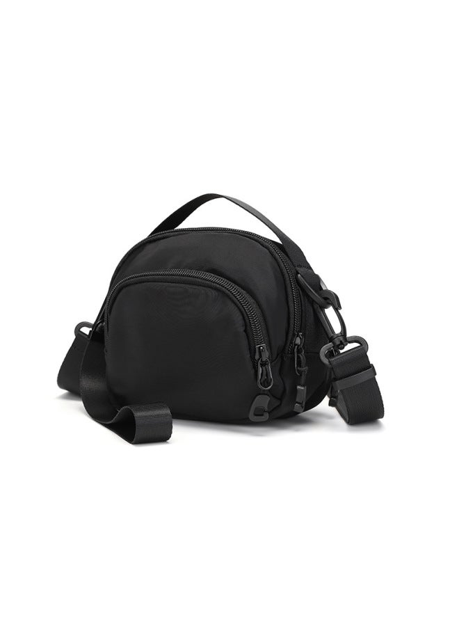 Men's Lightweight Casual Trendy Crossbody Bag Small Personal Sport Backpack Mini Mobile Phone Bag Fashionable Men's Pouch-Color:Black  - Image 1