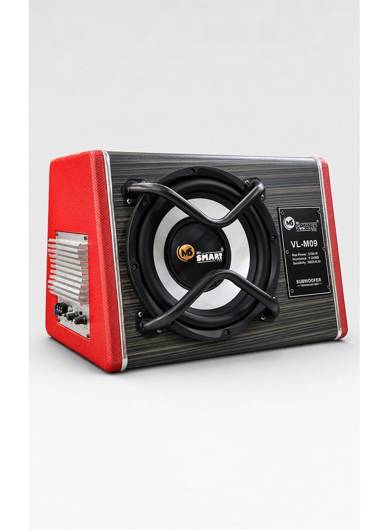 MR.SMART Mr. Smart 10" Active Powered Car Subwoofer with Built-In Amplifier, 5700W Max Power, Deep Bass Speaker System, Compact Under Trunk Audio Solution for Cars, SUVs & Trucks - Image 1