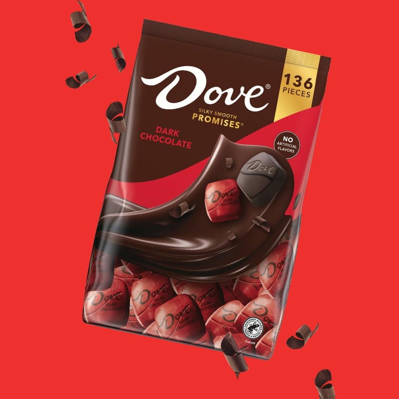 Dove حلوى دوف بروميس بالشوكولاتة الداكنة، 136 قطعة في كيس كبير - Image 2