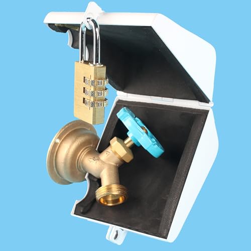 Dakekou Outdoor Faucet Iock System Insulated Faucet Iock and Garden Hose Bib Iock Cover Made of Steel Prevents Water Theft and Stops Unauthorized Use Easy to Install White - Image 3