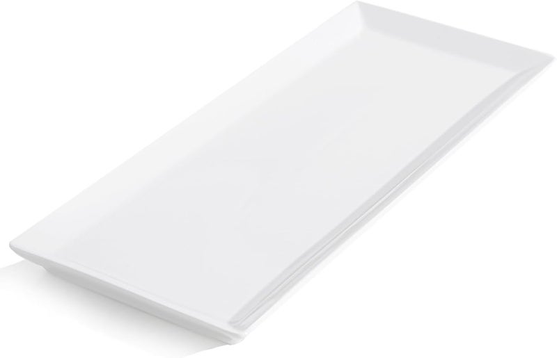 Kanwone White Serving Platters Porcelain Serving Trays for Parties Large Rectangular Plates  145 Inch - Image 1