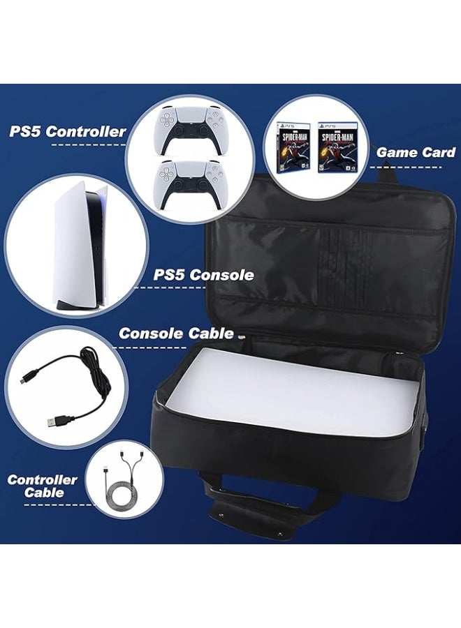 eWINNER Carrying Case for PS5/PS5 Pro/PS5 Slim, Multifunctional Travel Bag Carry Shoulder case multi pouches stroage Bag for PS5 Disc/Digital Edition console & controller accessories - Image 4