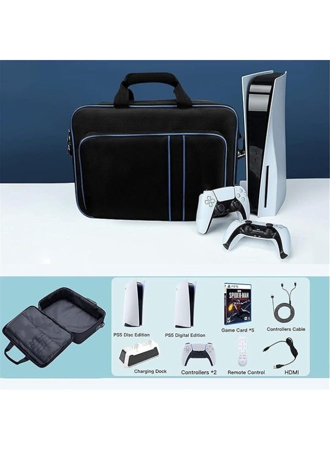 eWINNER Carrying Case for PS5/PS5 Pro/PS5 Slim, Multifunctional Travel Bag Carry Shoulder case multi pouches stroage Bag for PS5 Disc/Digital Edition console & controller accessories - Image 2