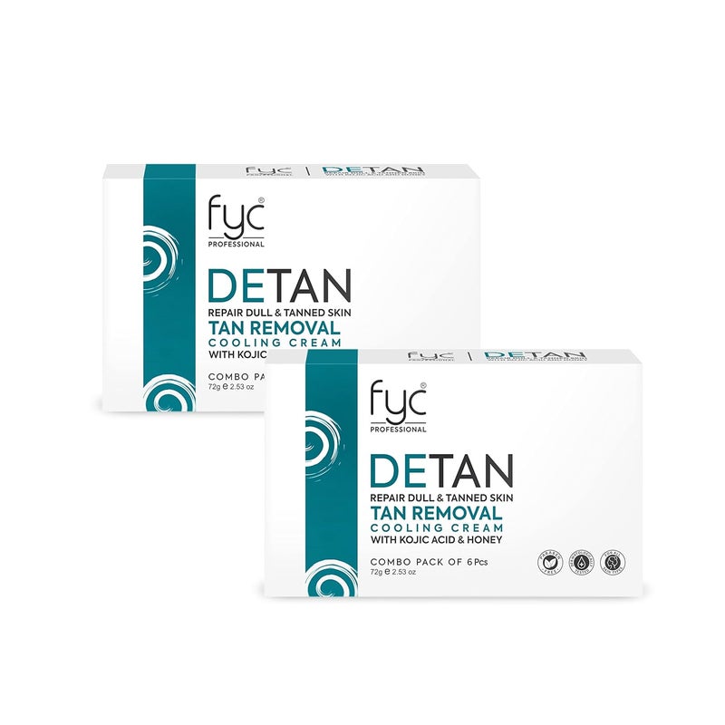 FYC Professional Yavi Cosmetics DETAN TAN REMOVAL COOLING CREAM for REPAIR DULL TANNED SKIN COMBO PACK OF 2 - Image 1