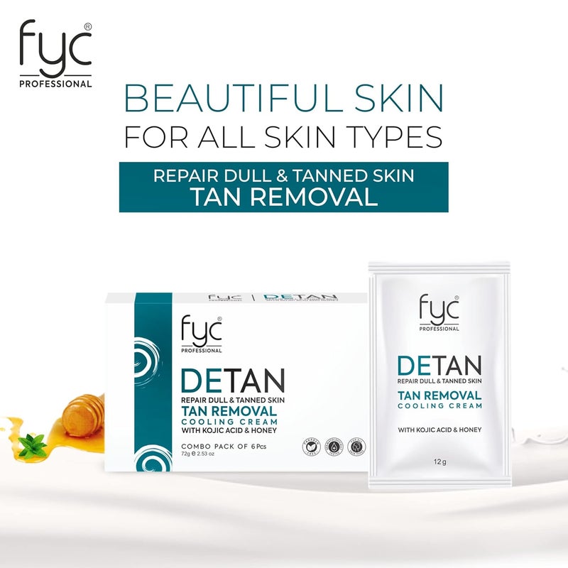 FYC Professional Yavi Cosmetics DETAN TAN REMOVAL COOLING CREAM for REPAIR DULL TANNED SKIN COMBO PACK OF 2 - Image 2