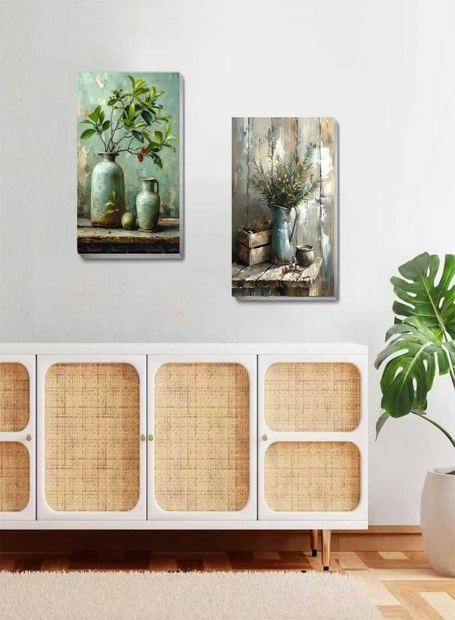 askkqtx 2 Pack Vintage Plant Paint by Numbers Kit for Adults, Pot Plants Paint by Numbers Kit for Adults with Frame, DIY Paint by Numbers Framed for Gift Home Wall Decor 8x12 Inch - Image 5