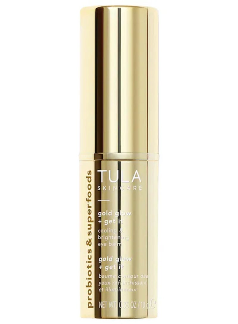 TULA Skin Care TULA SKINCARE Gold Glow + Get It Cooling & Brightening Eye Balm, 10g - Image 1