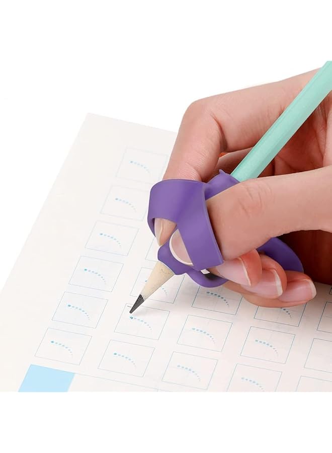 erorex 4Pack Pencil Grips For Kids Handwriting Grip Pen Grips Trainer For Beginners Silicone Pencil Grips Handwriting Aid Correction Tool For Preschoolers Kindergarten Children School Supplies - Image 2