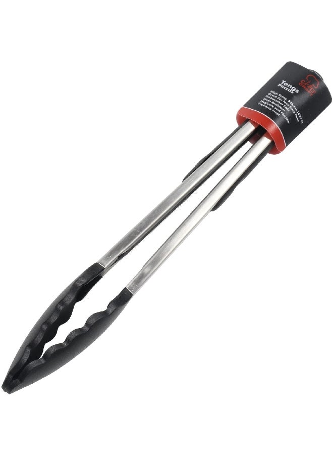 شيف كرافت ملقط طعام فاخر متوافق مع غسالة الصحون سيليكون أسود وفضي 12 بوصة 13685 - Image 2