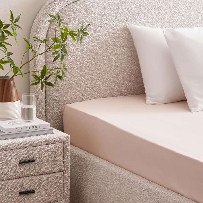 Reflection Home 230 TC Percale Super King Fitted Sheet 200x200+33cm - Rose