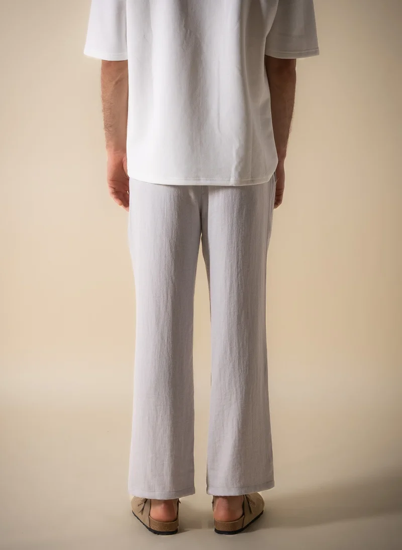 Shapes Grey PLEATED COTTON TROUSERS for Men | Best Price UAE