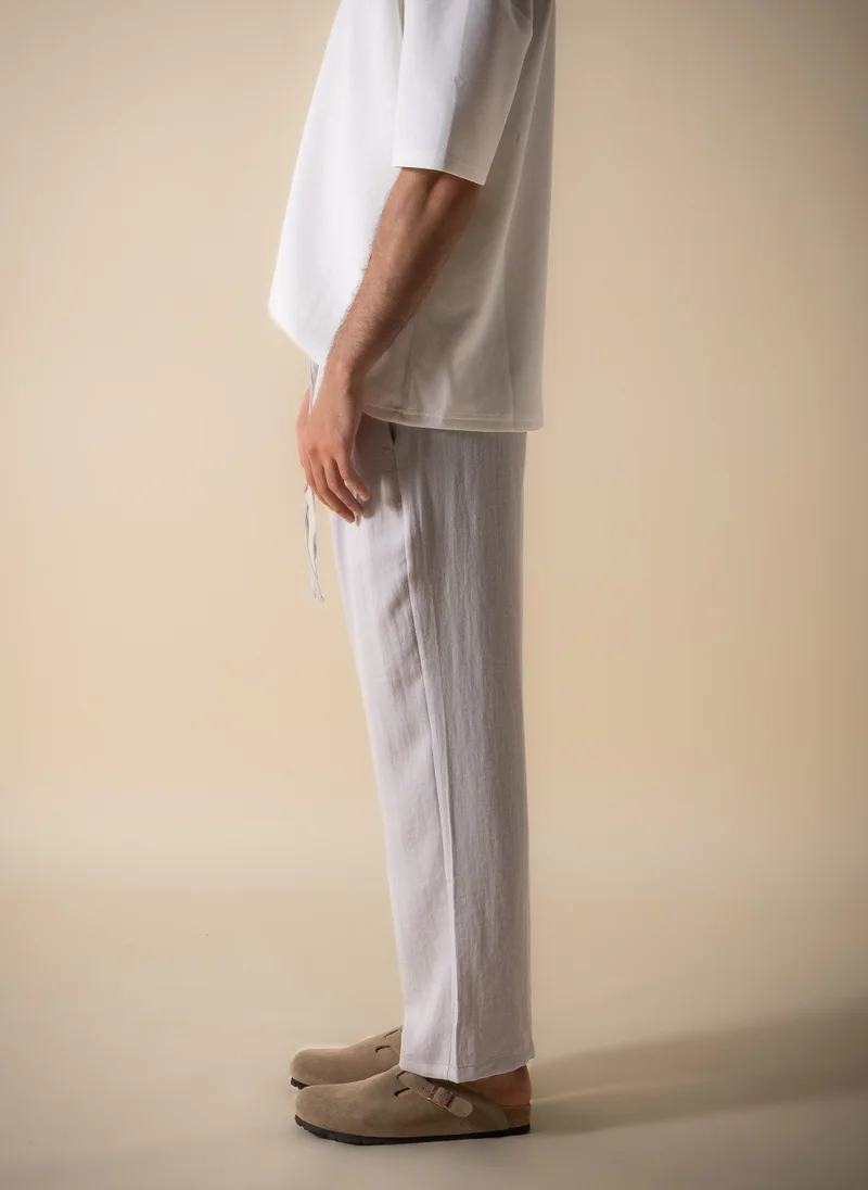 Shapes Grey PLEATED COTTON TROUSERS for Men | Best Price UAE