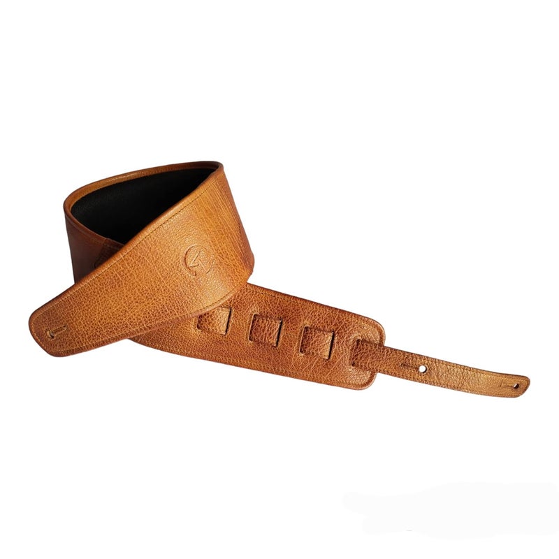 Ve CREATION Leather Guitar Strap for BASS,ELECTRIC,ACOUSTIC,HEAVY GUITARS, 4 inch wide. Soft Padded. Adjustable From 42 inches To 56 inches. Burnt Orange color .(VEG-0054) - Image 4