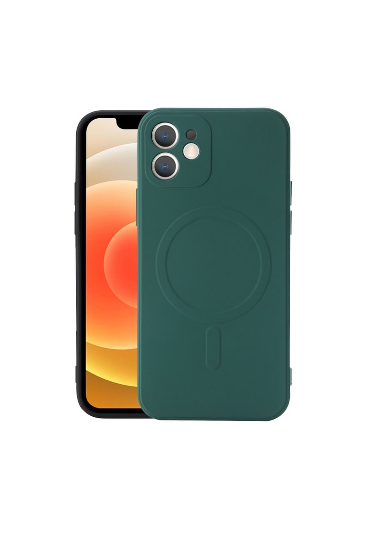 Generic - Silicone back cover MagSafe compatible with iPhone 11 pro max Green - Image 1
