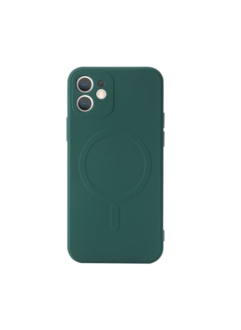 Generic - Silicone back cover MagSafe compatible with iPhone 11 pro max Green - Image 1