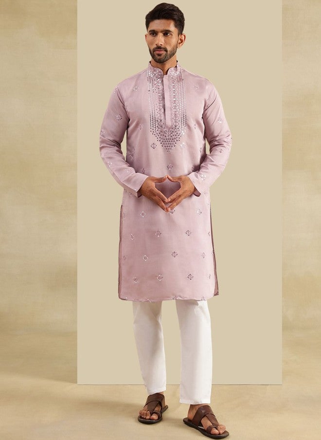 Sojanya Floral Embroidered Kurta With Pyjamas For Men - Image 1