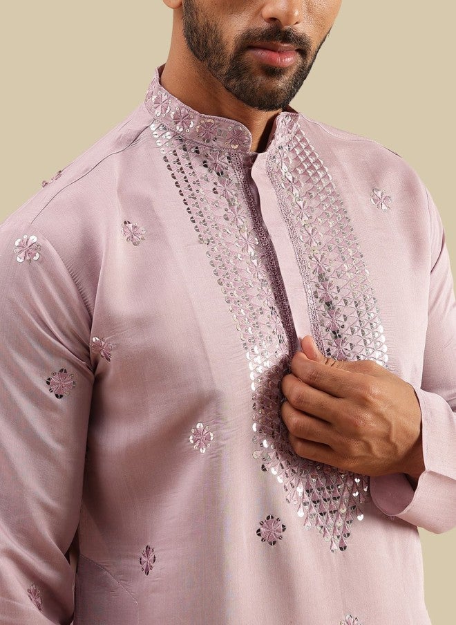 Sojanya Floral Embroidered Kurta With Pyjamas For Men - Image 2