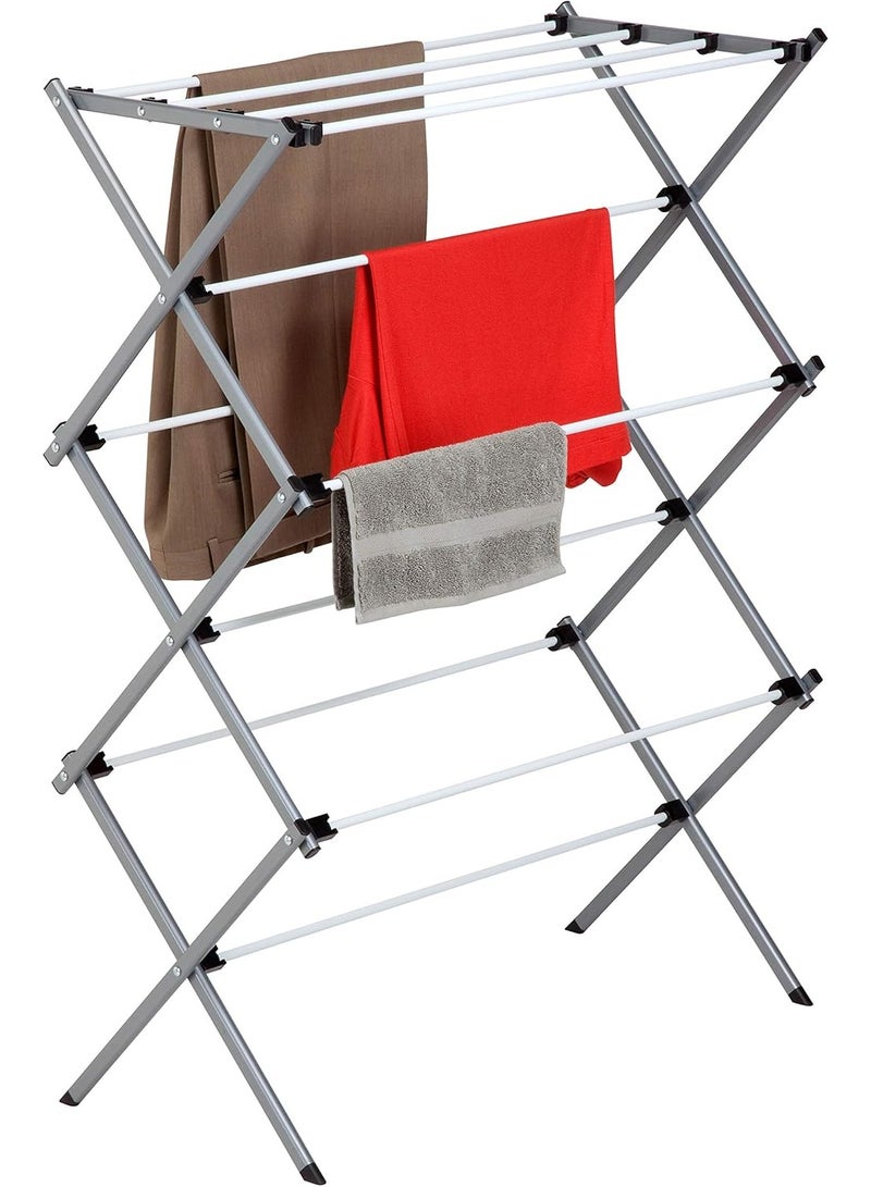 Honey Can Do Folding 42 Inch Clothes Drying Rack Silver/White - Image 1