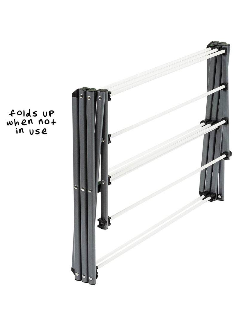 Honey Can Do Folding 42 Inch Clothes Drying Rack Silver/White - Image 2