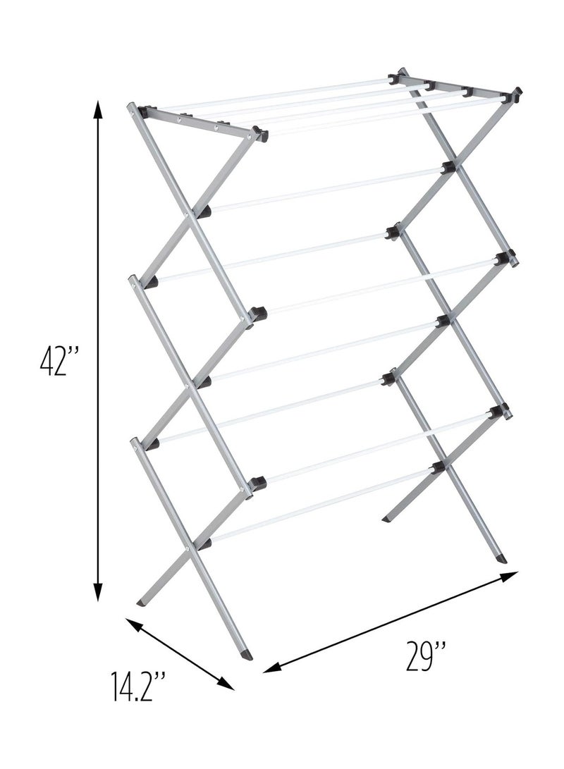 Honey Can Do Folding 42 Inch Clothes Drying Rack Silver/White - Image 3