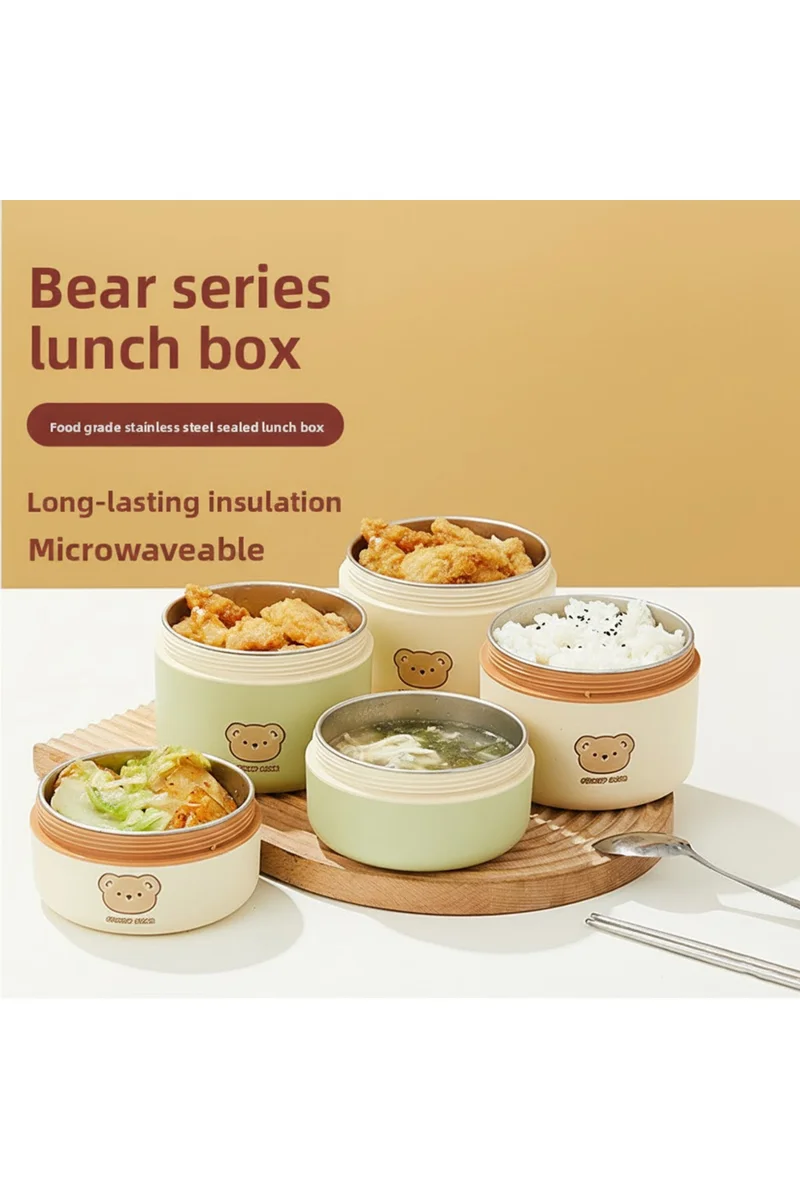 ستار بيبيز Star Babies Portable 304 Stainless Steel ,Microwave Safe Insulated Lunch Box /Food jar 400ml.