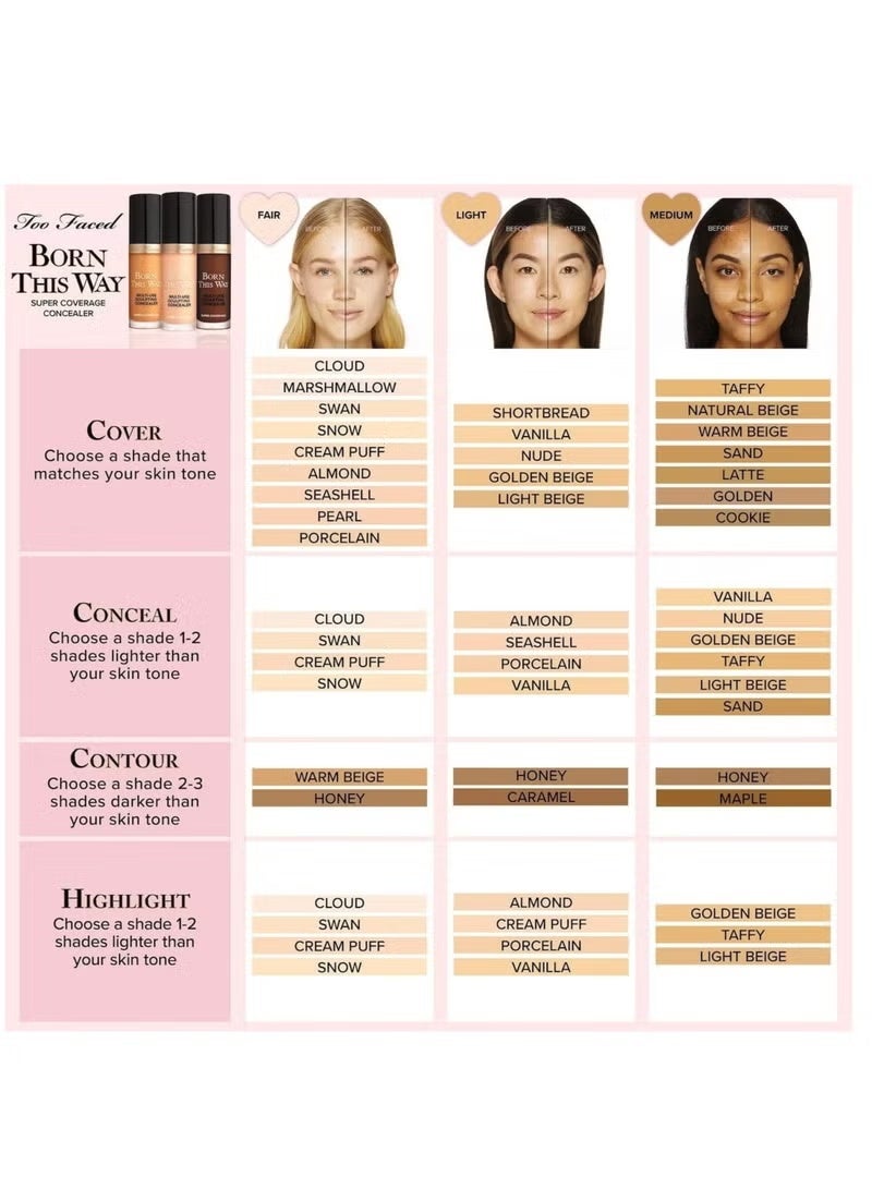 Too FacedCosmetics Born This Way Multi-Use Sculpting Concealer Golden Beige + Born This Winnie Faced Concealer Nude - Image 4