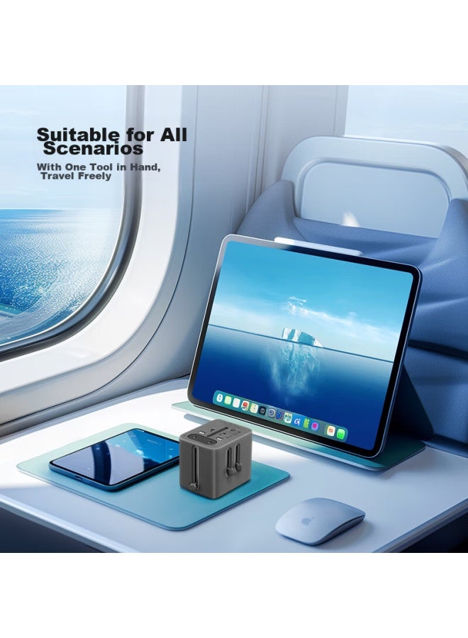 Bull 2-outlet Multi-country Travel Adapter/global Universal Converter Plug For Overseas And Some Regions, Using European, American, Australian, And Uk Standards Gn-l10 Deep Space Gray Without Switch - Image 2
