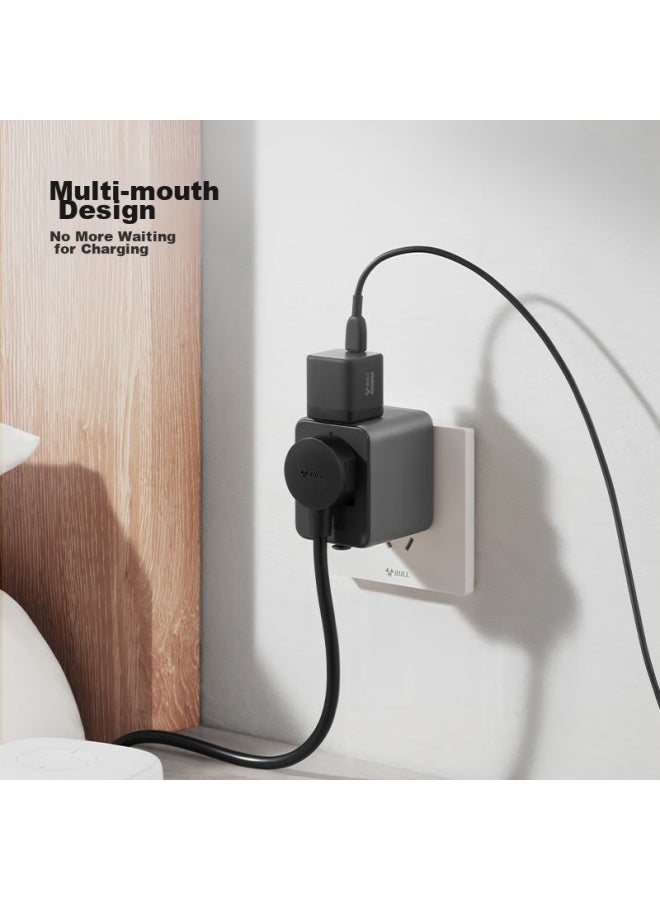 Bull 2-outlet Multi-country Travel Adapter/global Universal Converter Plug For Overseas And Some Regions, Using European, American, Australian, And Uk Standards Gn-l10 Deep Space Gray Without Switch - Image 3