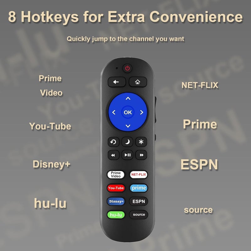 Yimaut TV Base Stand and Remote Control for All TCL Roku TV, TV Stand Legs for TCL Roku TV Legs 32” 40” 43" 49” 50” 55” TV, Remote for Roku Players and TCL Roku TVs - 32S321 40S325 43S303 50S425 55S525 - Image 4