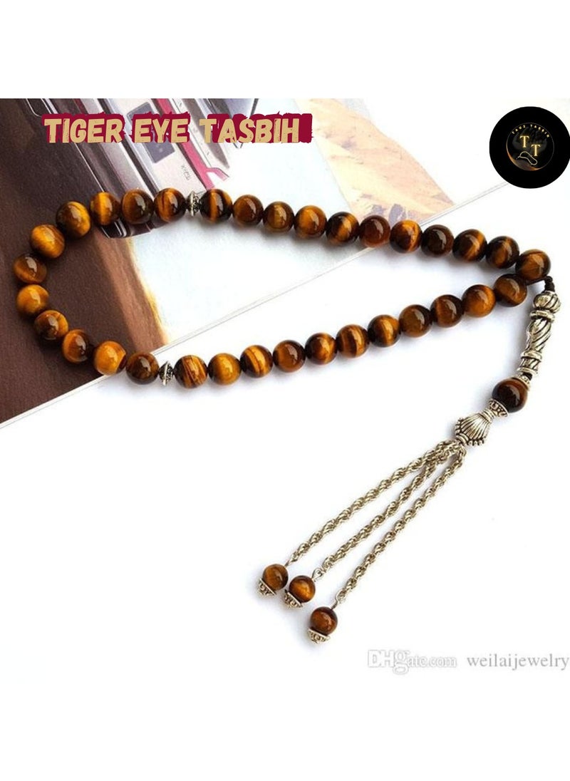 Generic - Gorgeous Tiger Eye Tasbih Prayer Beads - Elegant, High-Quality Material, Perfect for Muslim Prayer - Image 1