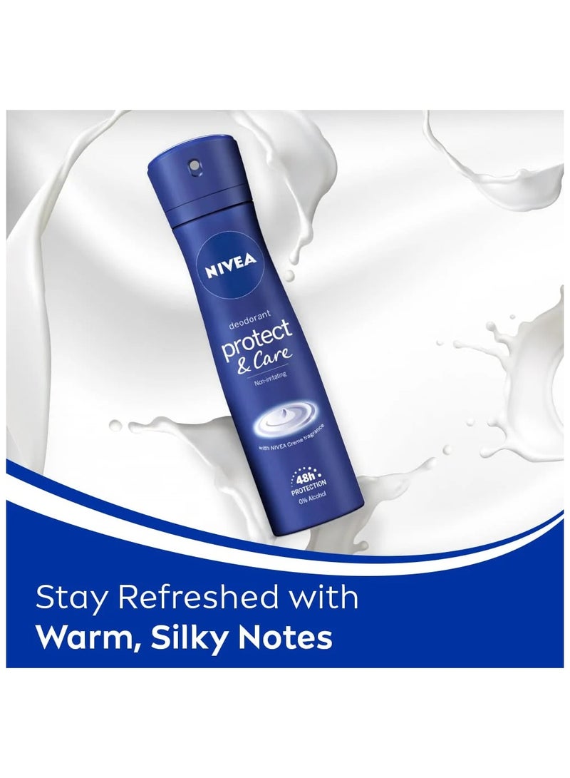 Nivea Protect And Care Antiperspirant Deodorant Spray 150ml (Pack of 6) - Image 3