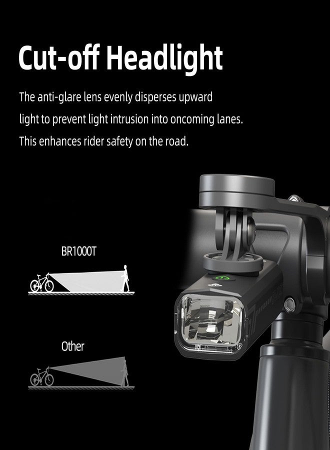 CYCLAMI Bike Lights for Night Riding Compatible with Garmin/GoPro Mount 1000 Lumen Bright Bike Headlight Rechargeable Waterproof Aluminum Alloy Anti-Dazzling Bike Front Light for Commuter Cyclists - Image 5