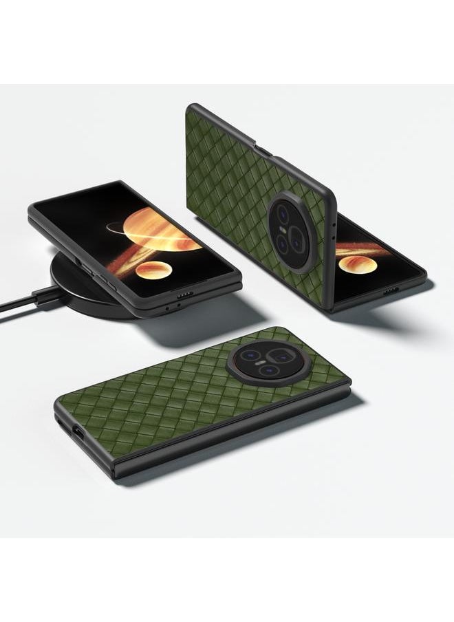 Zaboon Case For Honor Magic V3 Black Frame Woven Texture PU Phone Case  - Image 2