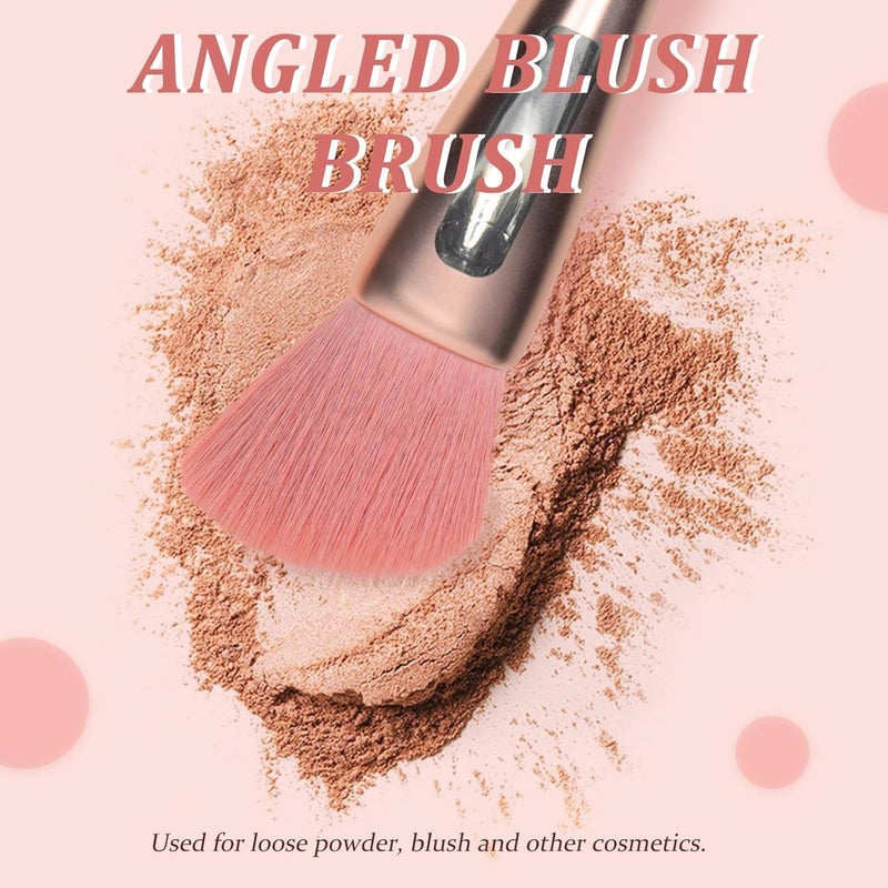 VILLCASE Multipurpose Blush Brush Angled Cosmetic Brush for Women Abs Handle for Blush Eyeshadow Lip Application Salon and Travel Use - Image 5
