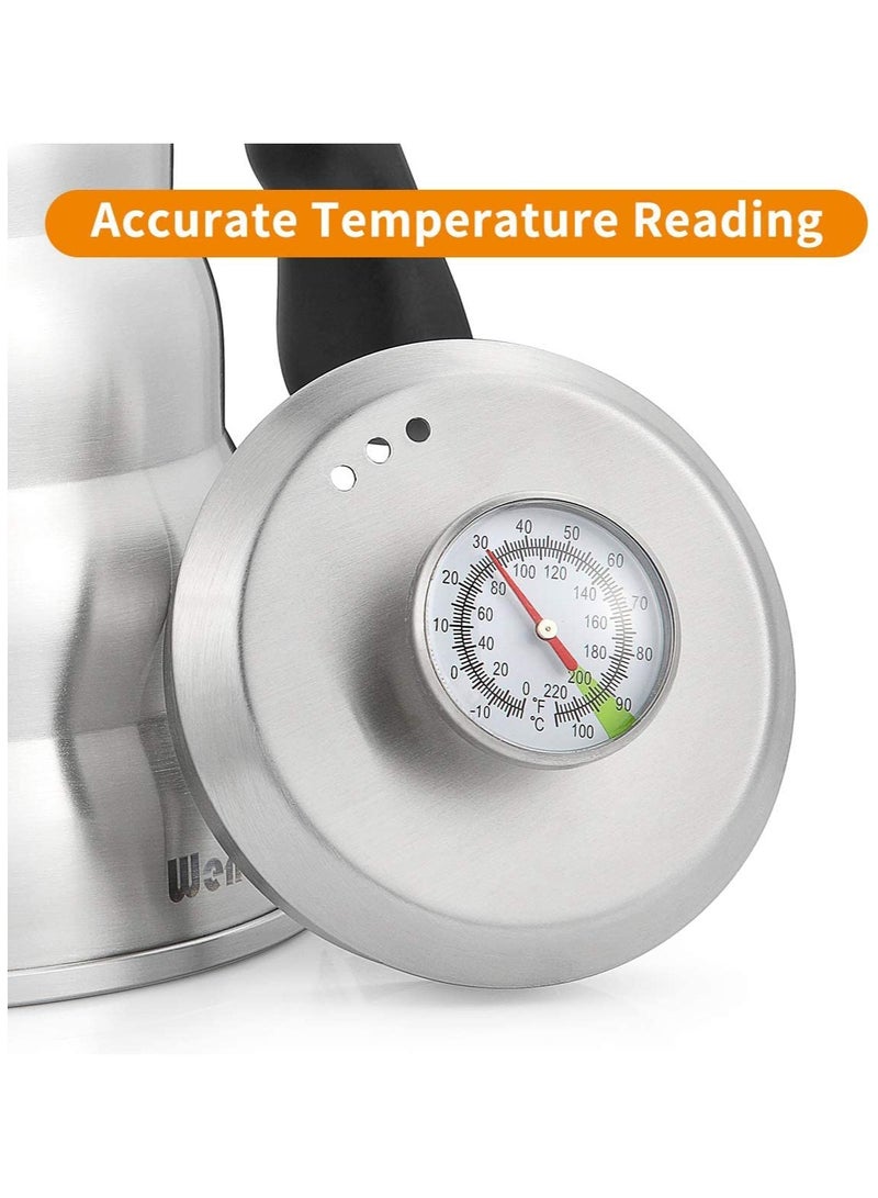 Pour Over Coffee Kettle with Thermometer Exact Temperature Gooseneck Kettle Black Premium Stainless Steel Tea Pot Gas Stove Top Kettle for Boiling Water 40 floz/1200ml  - Image 3