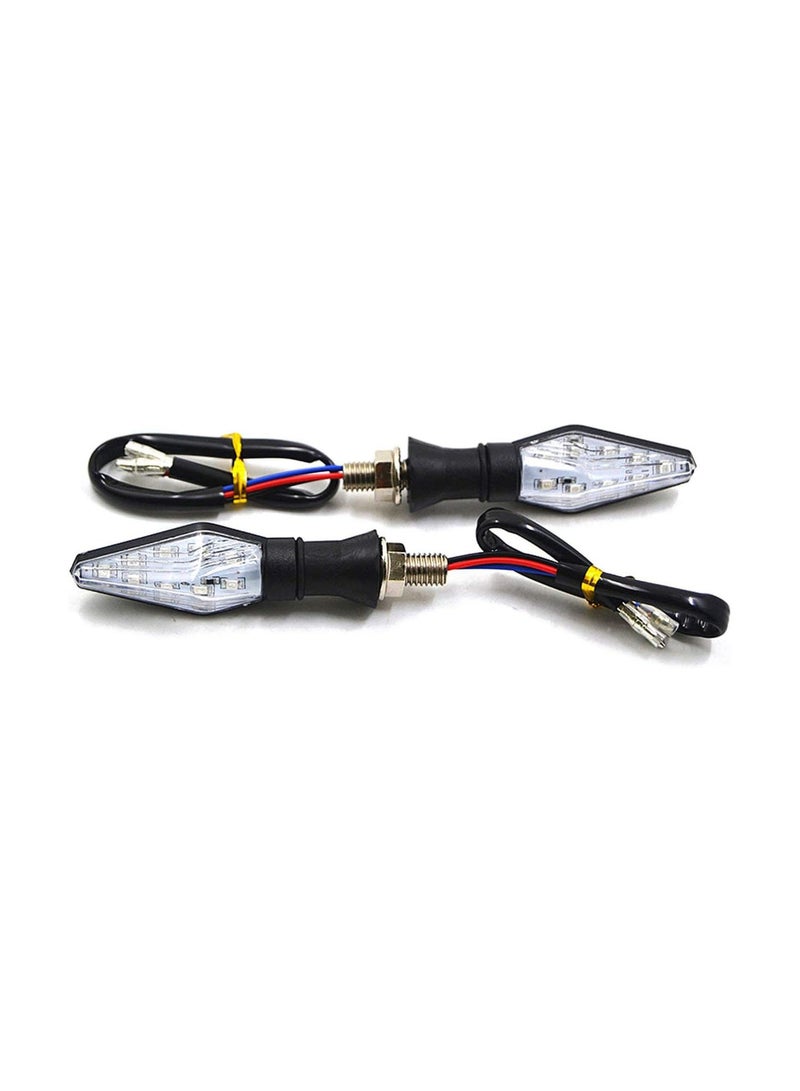 GGOOT 2pcs Universal Motorcycle Turn Signal Light Double-sided Lighting 12V Super Bright LED Bulbs Light for Motorbike Off Road  - Image 1