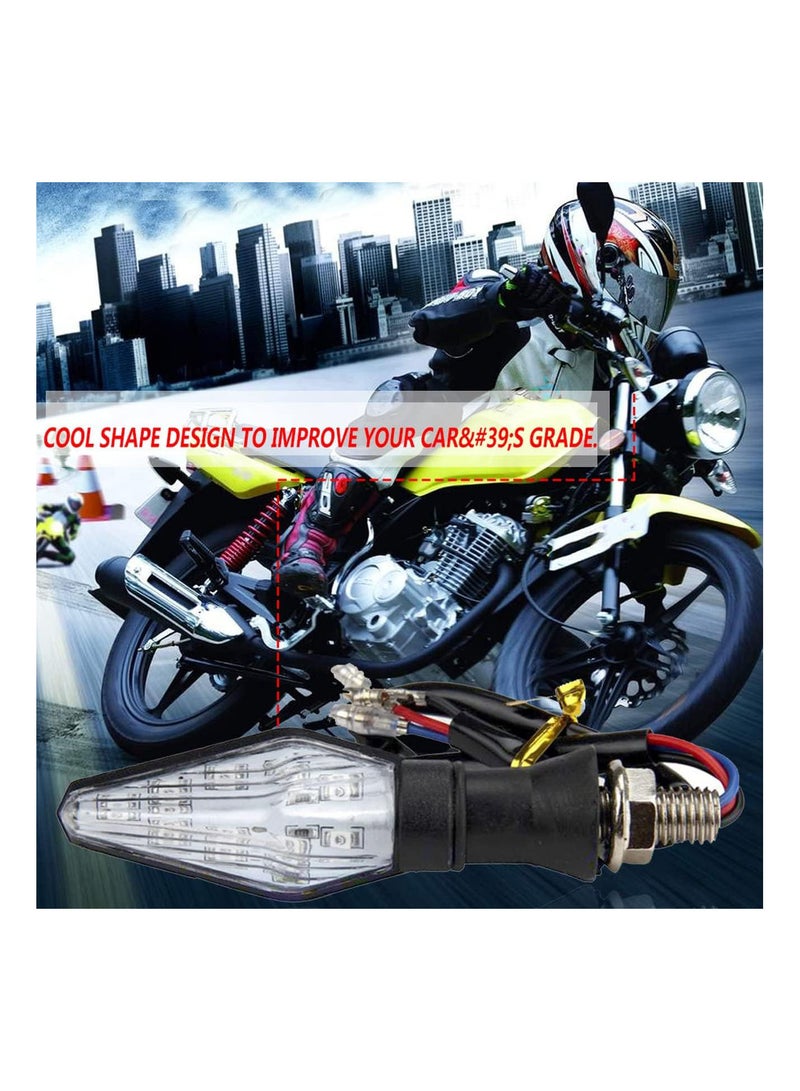 GGOOT 2pcs Universal Motorcycle Turn Signal Light Double-sided Lighting 12V Super Bright LED Bulbs Light for Motorbike Off Road  - Image 2