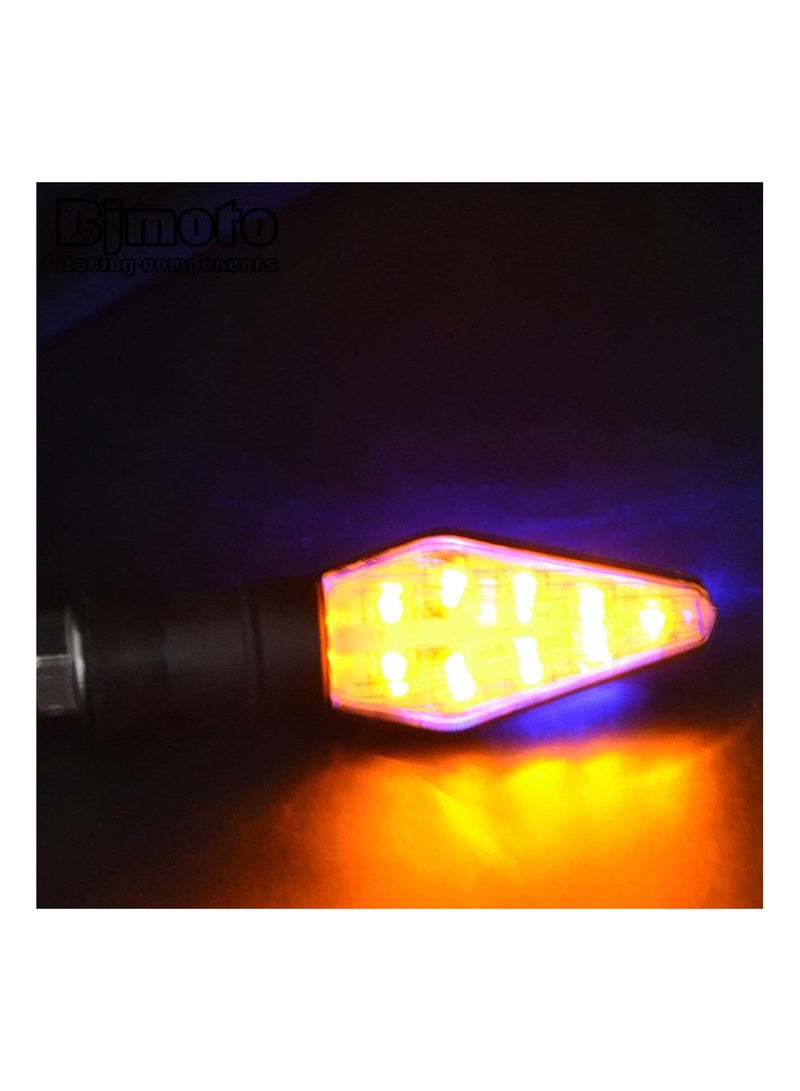GGOOT 2pcs Universal Motorcycle Turn Signal Light Double-sided Lighting 12V Super Bright LED Bulbs Light for Motorbike Off Road  - Image 4