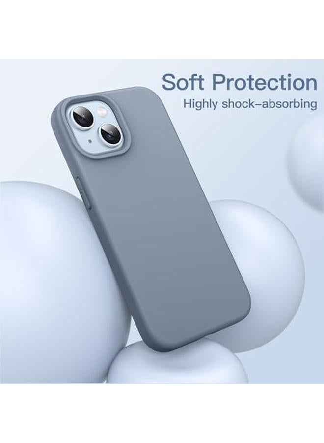 جي تيك جراب سيليكون لهاتف آيفون 14 بلس مقاس 6.7 بوصة، جراب حماية كامل للجسم ناعم الملمس مقاوم للصدمات مع بطانة من الألياف الدقيقة، أزرق سييرا - Image 3