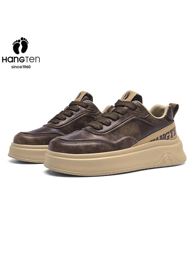 Hang Ten Men's Spring New Trendy Casual Sneakers Height Increasing White Shoes Comfortable Waterproof Wear-resistant Soft Sole Shoes For Men - Image 5