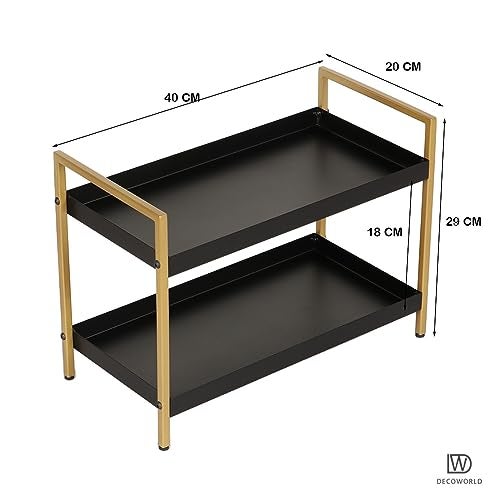 DECOWORLD || 2 Tier Multipurpose Countertop Organizer Rack || Multishelf Storage Stand for Kitchen, Bathroom or Dressing Table|| Spice Rack,Cosmetics Organizer or Bathroom Organizer - Image 4