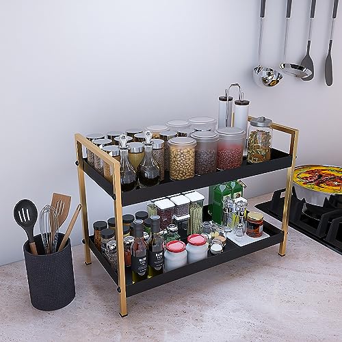 DECOWORLD || 2 Tier Multipurpose Countertop Organizer Rack || Multishelf Storage Stand for Kitchen, Bathroom or Dressing Table|| Spice Rack,Cosmetics Organizer or Bathroom Organizer - Image 2