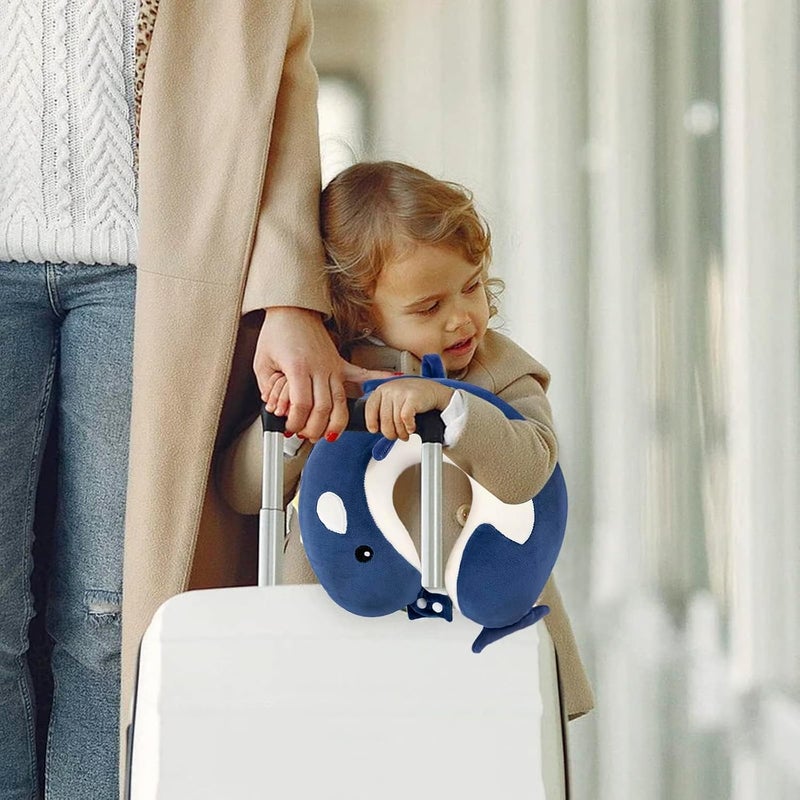 KASTWAVE Cute Cartoon U-shaped Travel Neck Pillow - Soft Memory Foam for Airplane, Train, Car, Home, and Office - Image 4