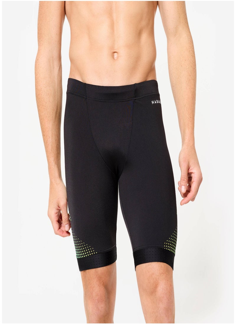 NABAIJI NABAIJI by DECATHLON, Men's Swimming Jammer 500 Fiti Secure Fit & Durable Black Yellow  - Image 1