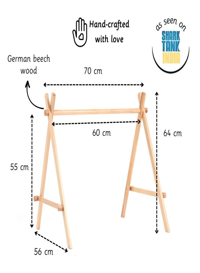 Ariro-Montessori Baby Floor Gym & Mobile | Play Gym | Helps Grasping, Cognitive Processing for New Borns Adjustable Heights and Safe Materials | Made with Neem & Beechwood - Image 5