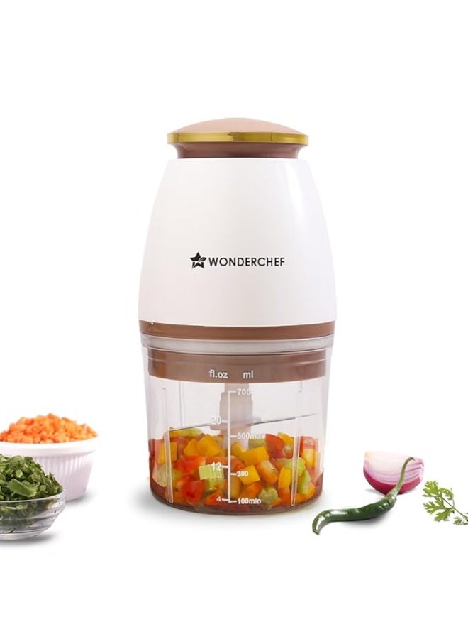 Wonderchef Nutri-chop Pearl Electric Chopper | 4 Sharp Stainless Steel Blades | 700ml | 350W | Chop and Mince Vegetables, Meat, Blends Dips | Low Noise | Light-weight | 2-Year Warranty - Image 1