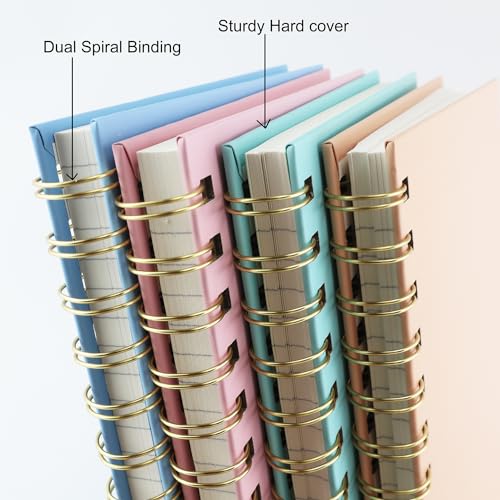 Aacehlh 4 Pack Hardcover Spiral Notebook 5.7”x 8.5”, 80 Sheets/160 Pages College Ruled Notebook, 100 GSM Thick Paper, A5 Lined Journal for Work, School Supplies, Home & Office, Writing Notes - Image 5