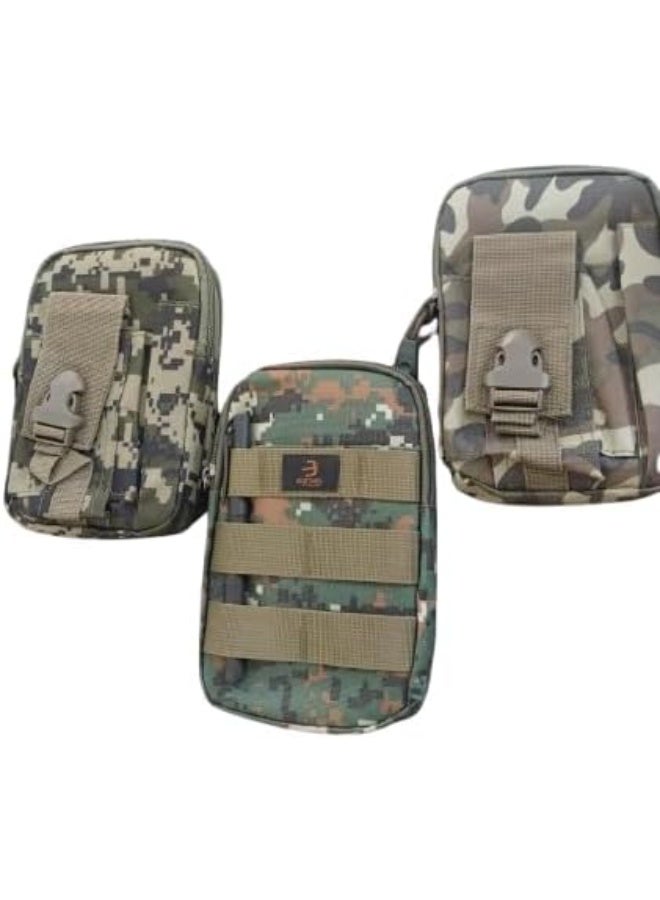 M y souq store :Small Tactical Belt Bag & Waist Pack - Camouflage Mobile Phone Pouch with Carabiner - Heavy Duty Travel & Outdoor Utility Bag. - Image 2