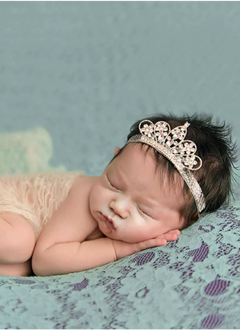 Generic Newborn Girl Photography 2pcs Rhinestone Glitter Headband  - Image 1