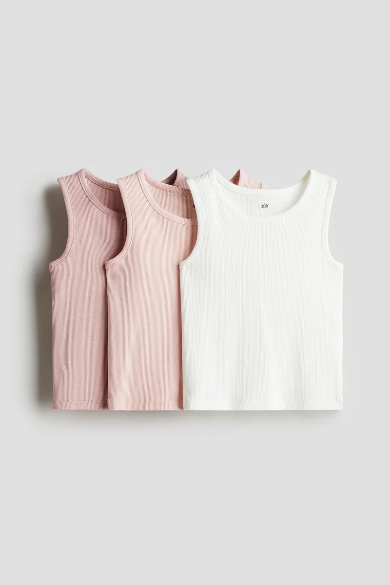 H&M 3-pack ribbed vest tops
